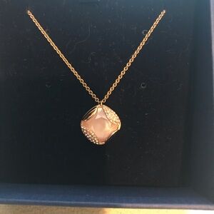 Swarovski Heap Necklace Rose Gold Played with Pink Crystal pendant
